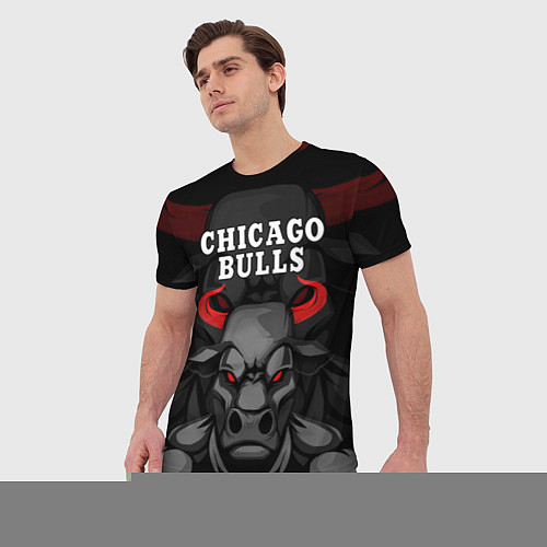 Мужская футболка CHICAGO BULLS ЯРОСТНЫЙ БЫК / 3D-принт – фото 3