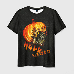 Футболка мужская Helloween череп тыква scull pumkin, цвет: 3D-принт