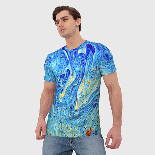 Мужская футболка Сползающие краски / 3D-принт – фото 3