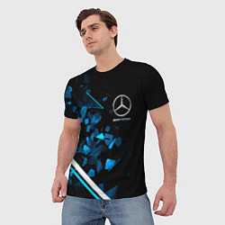 Футболка мужская Mercedes AMG Осколки стекла, цвет: 3D-принт — фото 2