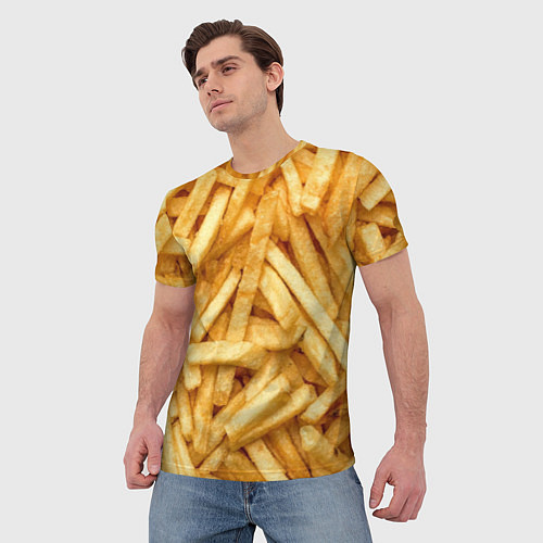 Мужская футболка Картошка фриФастфуд / 3D-принт – фото 3