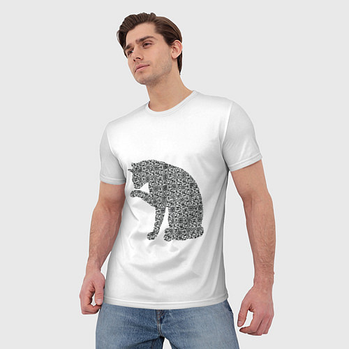 Мужская футболка QR Кот Версия 2 / 3D-принт – фото 3