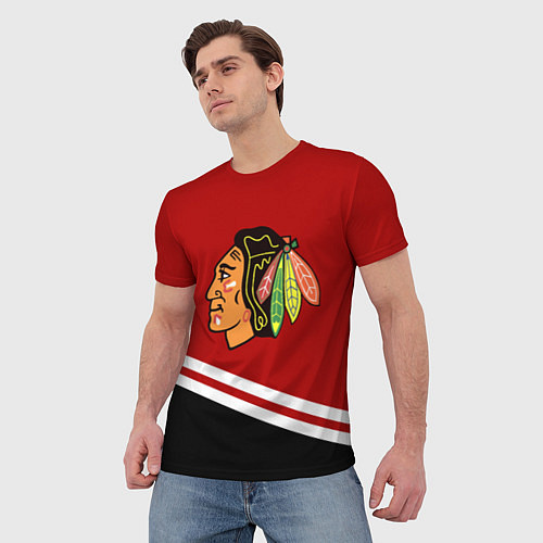 Мужская футболка Chicago Blackhawks, NHL / 3D-принт – фото 3