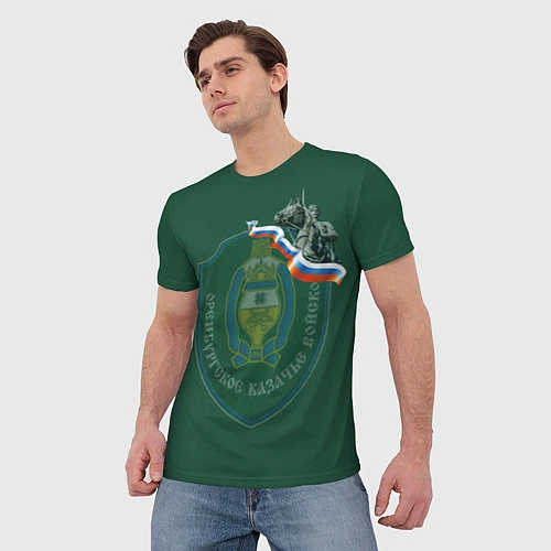 Мужская футболка Оренбургское казачество 3D Эмблема и герб РФ / 3D-принт – фото 3
