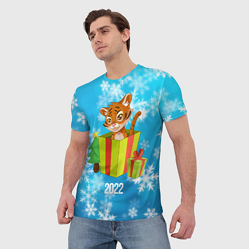 Мужская футболка Тигр в подарочной коробке / 3D-принт – фото 3