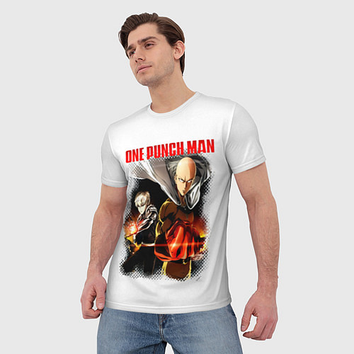 Мужская футболка Сайтама и Генос One Punch-Man / 3D-принт – фото 3