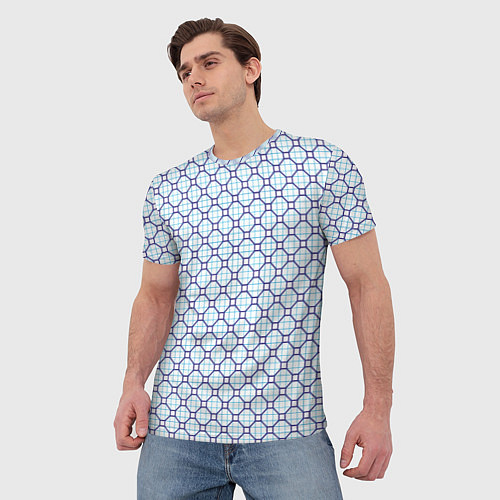 Мужская футболка Клетка с узором / 3D-принт – фото 3