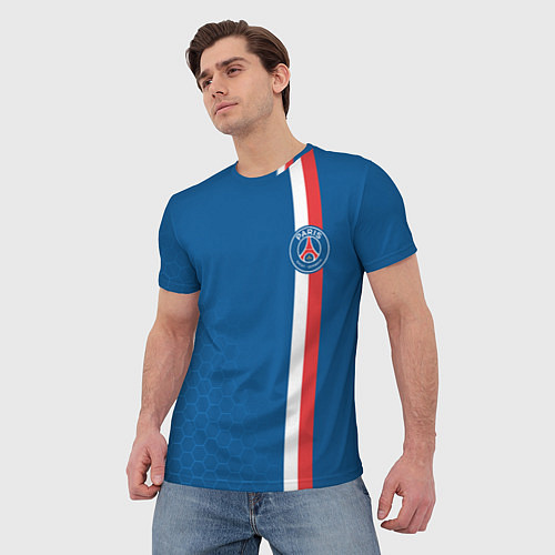 Мужская футболка PSG SPORT STRIPES UNIFORM / 3D-принт – фото 3