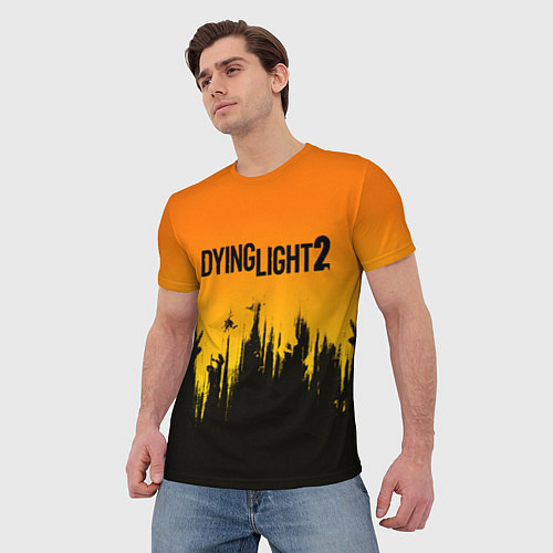 Мужская футболка DYING LIGHT 2 ХОРОШЕЙ НОЧИ И УДАЧИ / 3D-принт – фото 3