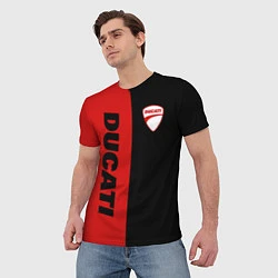 Футболка мужская DUCATI BLACK RED BACKGROUND, цвет: 3D-принт — фото 2