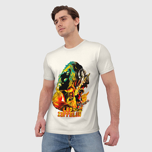 Мужская футболка Группа Led Zeppelin арт / 3D-принт – фото 3