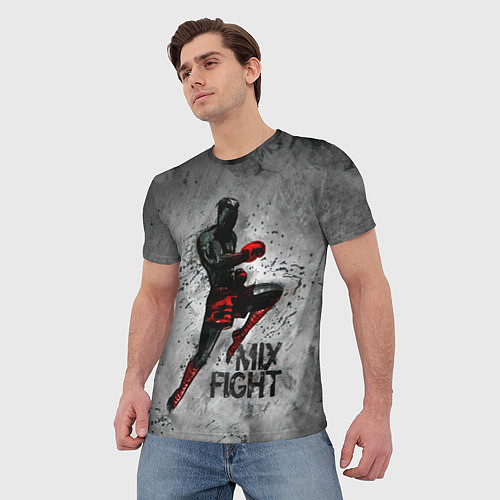 Мужская футболка MIX FIGHT / 3D-принт – фото 3
