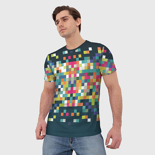 Мужская футболка Пикселизация / 3D-принт – фото 3