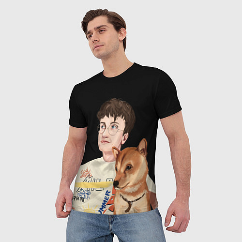 Мужская футболка Бульвар Депо с пёсиком / 3D-принт – фото 3