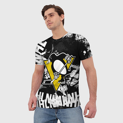Мужская футболка Питтсбург Пингвинз Pittsburgh Penguins / 3D-принт – фото 3