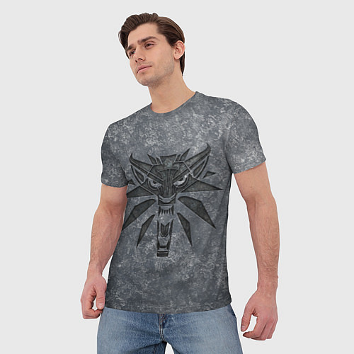Мужская футболка THE WITCHER LOGO STONE / 3D-принт – фото 3