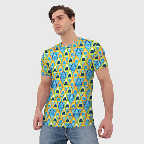 Мужская футболка Зубастые Акулы / 3D-принт – фото 3