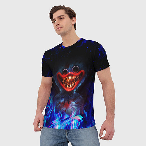 Мужская футболка POPPY PLAYTIME: NEON FIRE / 3D-принт – фото 3