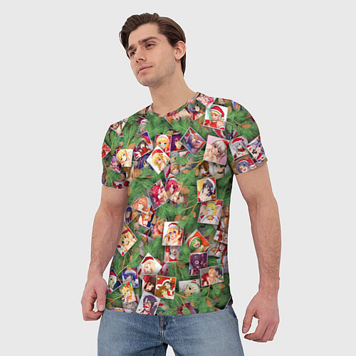 Мужская футболка Ахегао С новым годом / 3D-принт – фото 3