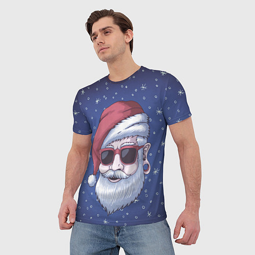 Мужская футболка САНТА ХИПСТЕР SANTA HIPSTER / 3D-принт – фото 3