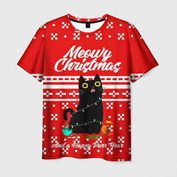 Футболка мужская MEOW CHRISTMAS, цвет: 3D-принт