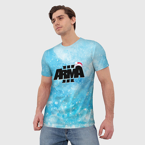 Мужская футболка ARMA 3 НОВОГОДНЯЯ / 3D-принт – фото 3