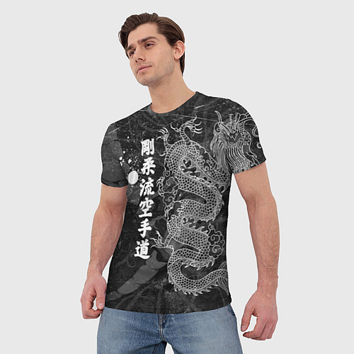 Мужская футболка Токийский Дракон Иероглифы Dragon Japan / 3D-принт – фото 3