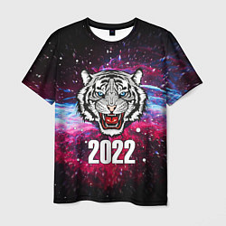 Футболка мужская ЧЁРНЫЙ ТИГР НОВЫЙ ГОД 2022 GRAY TIGER NEW YEAR, цвет: 3D-принт