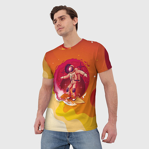 Мужская футболка Космический скейтборд / 3D-принт – фото 3