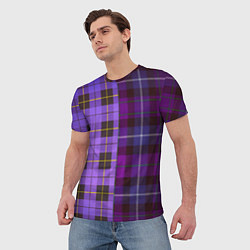 Футболка мужская Purple Checkered, цвет: 3D-принт — фото 2