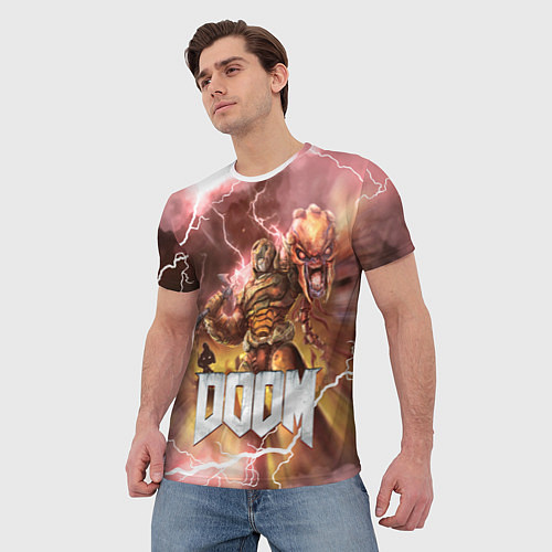 Мужская футболка Брутальный DoomGay Hell rock / 3D-принт – фото 3