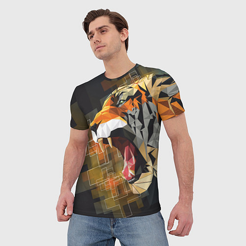Мужская футболка Тигр в гневе / 3D-принт – фото 3