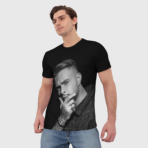 Мужская футболка Егор Крид Задумчивый образ / 3D-принт – фото 3