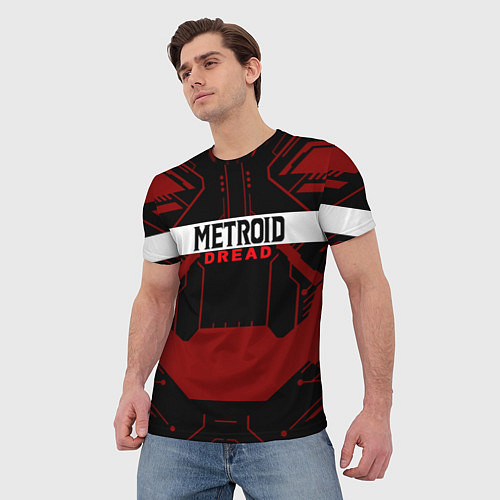 Мужская футболка Metroid Dread Black Red Logo / 3D-принт – фото 3