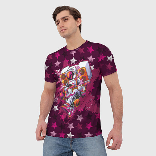 Мужская футболка Бумбокс в космических звездах / 3D-принт – фото 3