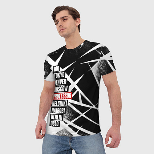 Мужская футболка LA CASA DE PAPEL БУМАЖНЫЙ / 3D-принт – фото 3