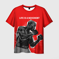 Футболка мужская Life is a movement, цвет: 3D-принт