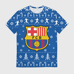 Футболка мужская Барселона Новогодний, цвет: 3D-принт