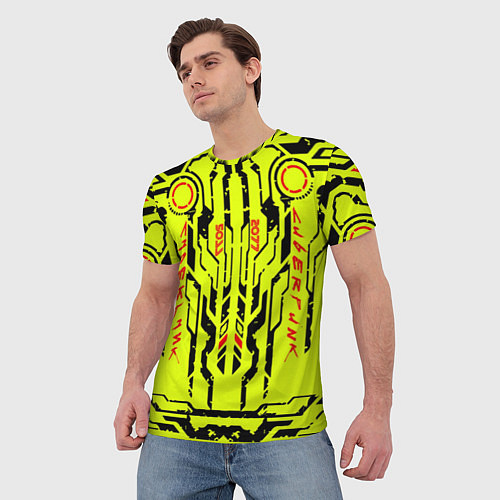 Мужская футболка Cyberpunk 2077 YELLOW / 3D-принт – фото 3