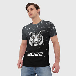 Футболка мужская Новогодний тигр символ 2022, цвет: 3D-принт — фото 2