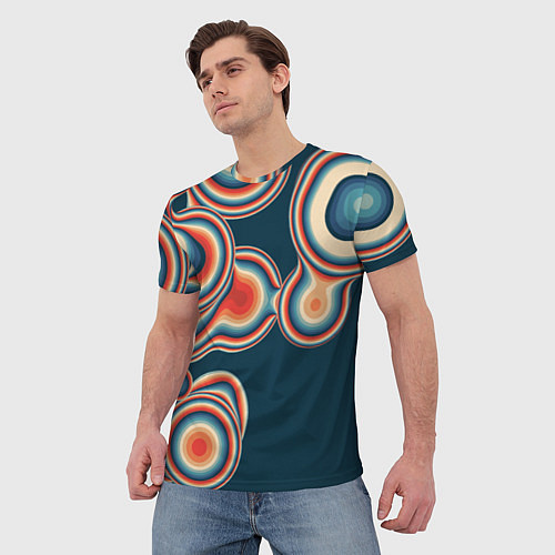 Мужская футболка Растекающиеся пятна / 3D-принт – фото 3