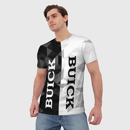 Мужская футболка Buick Black And White / 3D-принт – фото 3
