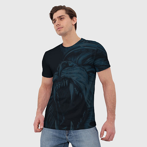 Мужская футболка Zenit lion dark theme / 3D-принт – фото 3