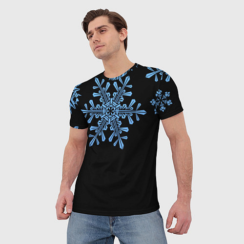 Мужская футболка Минималистичные Снежинки / 3D-принт – фото 3