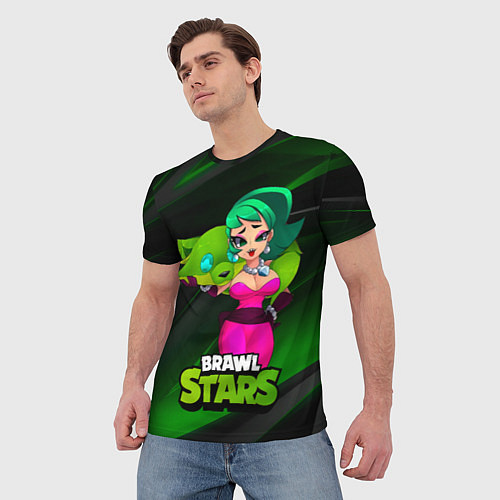 Мужская футболка LOLA BRAWLSTARS dark green / 3D-принт – фото 3