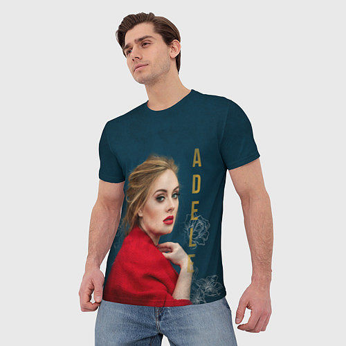 Мужская футболка Portrait Adele / 3D-принт – фото 3