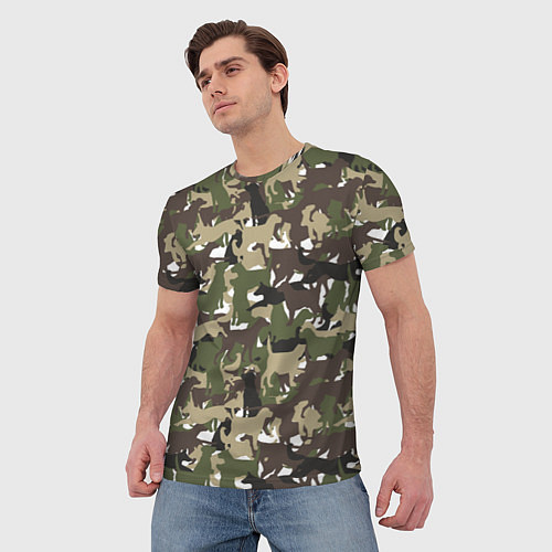 Мужская футболка Камуфляж из Собак Camouflage / 3D-принт – фото 3
