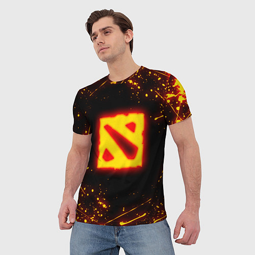 Мужская футболка DOTA 2 FIRE LOGO ДОТА 2 ОГНЕННЫЙ ЛОГО / 3D-принт – фото 3