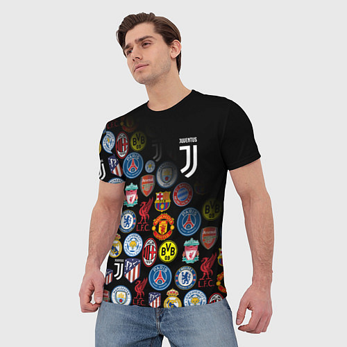 Мужская футболка JUVENTUS LOGOBOMBING SPORT / 3D-принт – фото 3