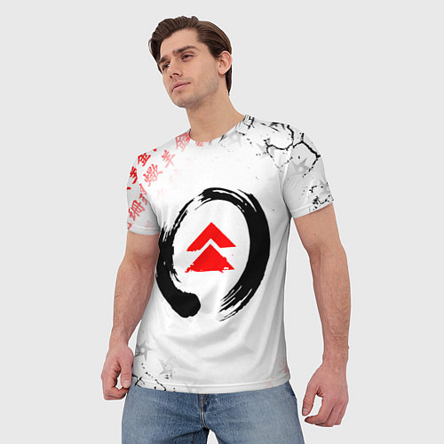 Мужская футболка ПРИЗРАК ЦУСИМЫ ЭМБЛЕМА GHOST OF TSUSHIMA / 3D-принт – фото 3